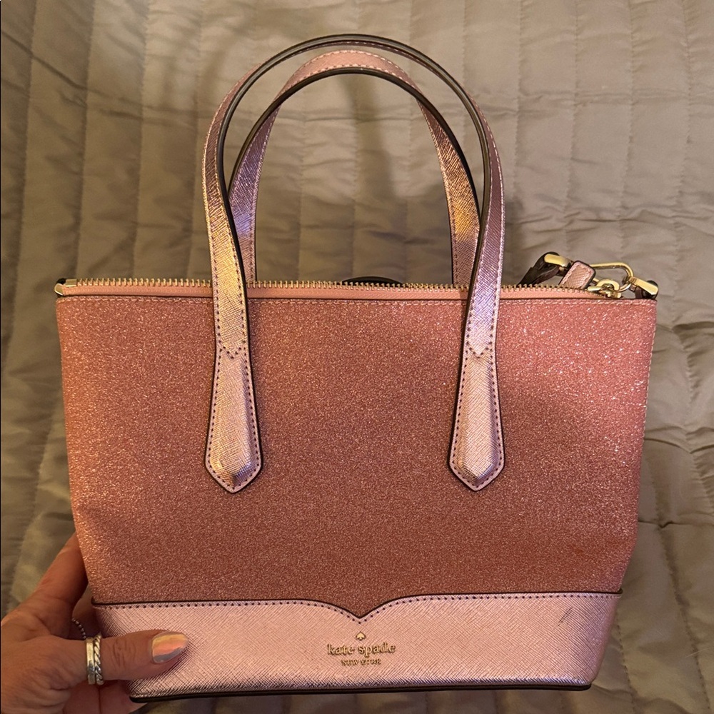 Kate Spade Rose Gold Lola Glitter Bag